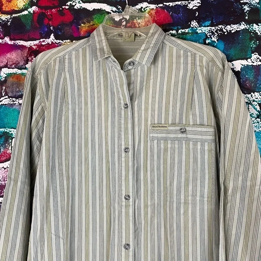 Royal Robbins Striped Long sleeve Button Front Shirt size Medium - Picture 6 of 9